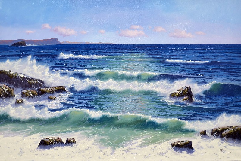 Strong Surf Against The Rocks