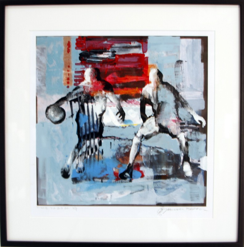 Malet på karton - bag glas