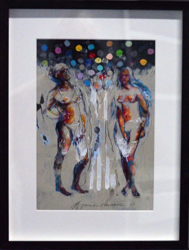 Time To Balding-  malet på papir og bag glas