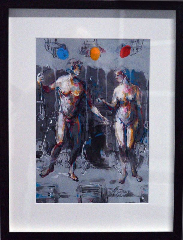 time to Dürer-  malet på papir og bag glas