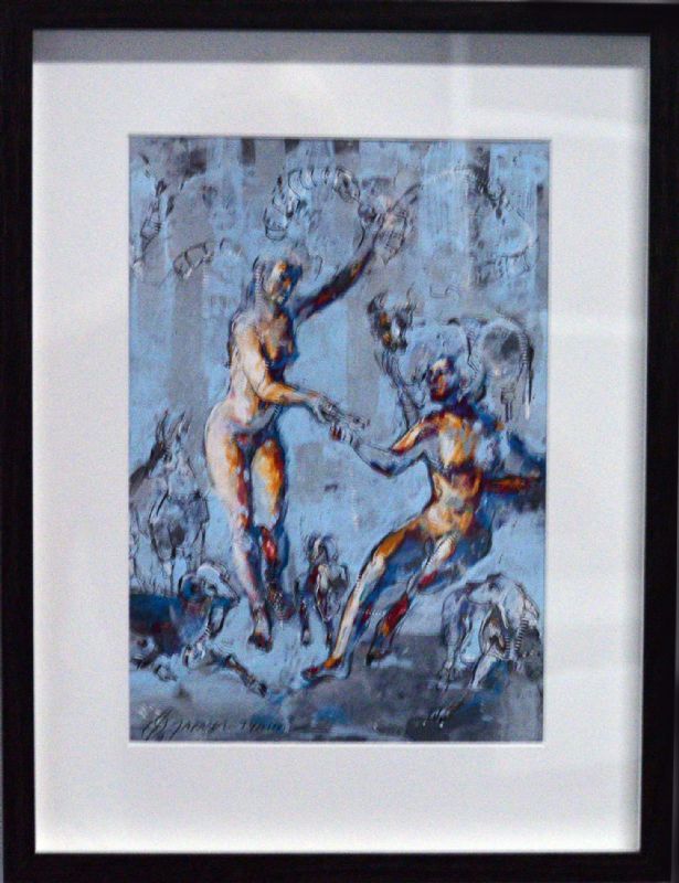 Time To Wawal - malet på papir bag glas