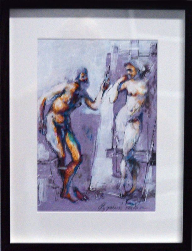 Time To Rubens - malet på papir bag glas