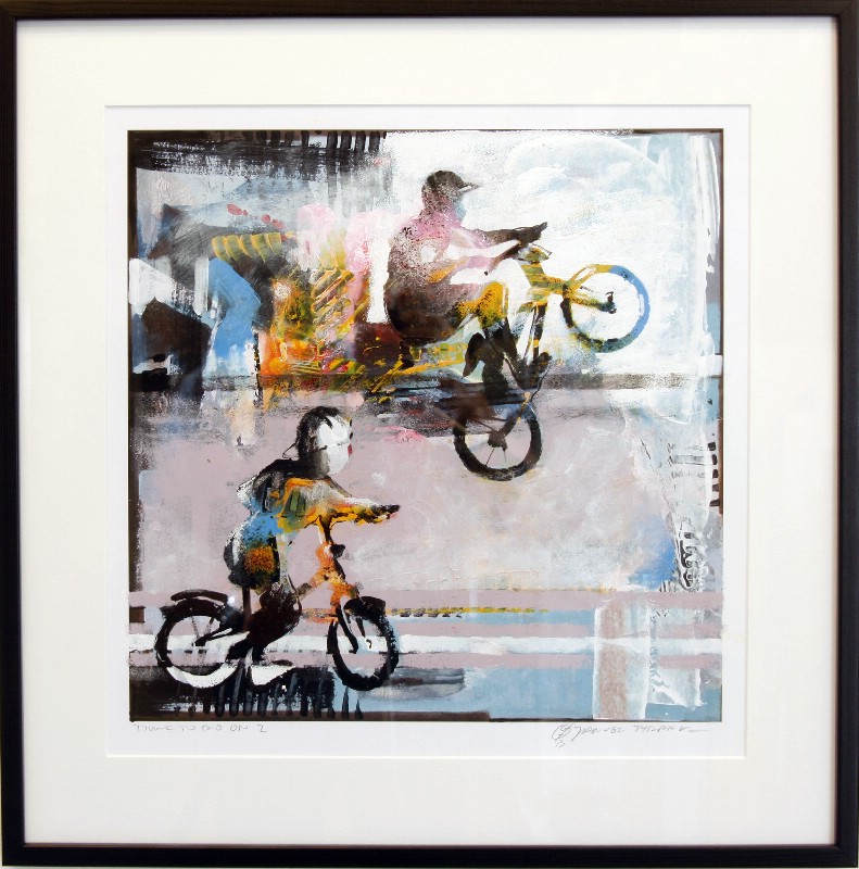 Malet på karton - bag glas