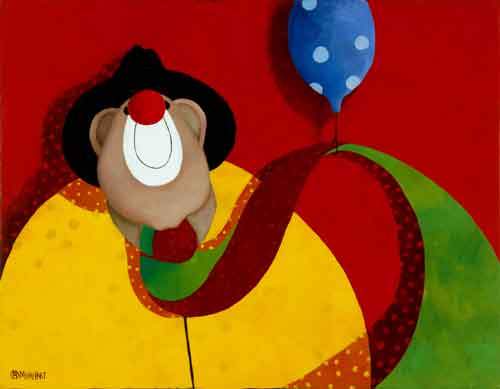 En glad ballonklovn