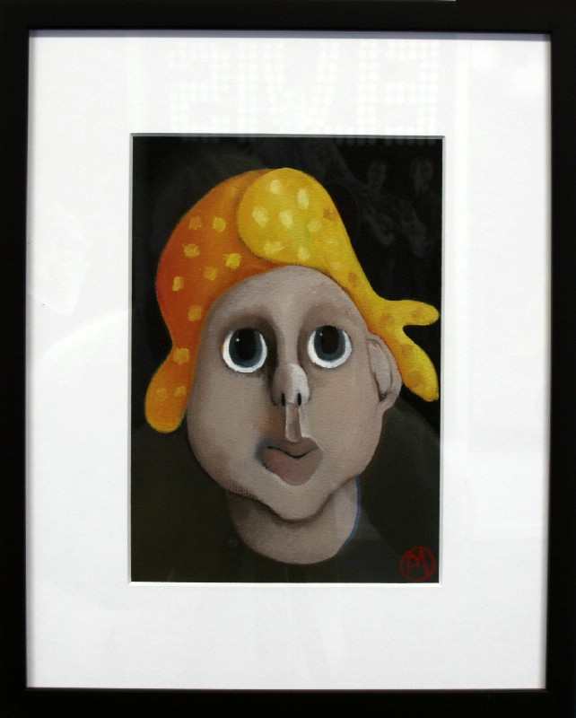 Alberto - maleri på papir bag glas