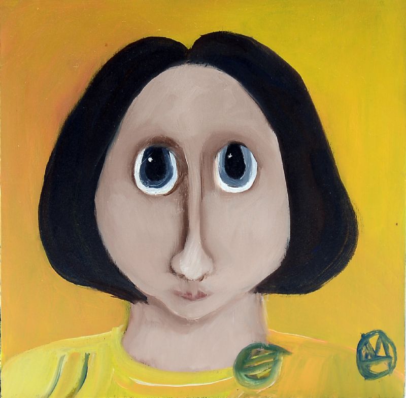 Elin - malet på bøgetræskasse