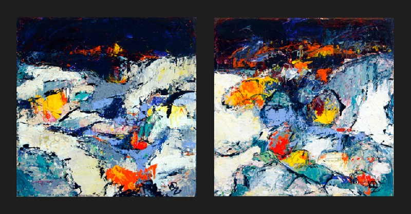 Livsglæde I og II - 2 30x30 cm