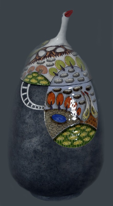 Big Egg Box  - Rakubrændt keramik