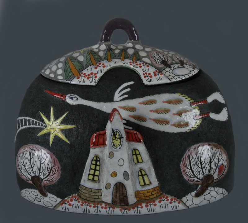 Round Box With Church