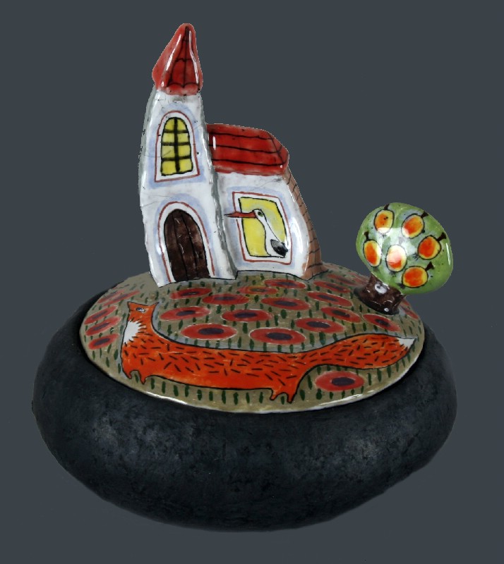 Round Box With Church