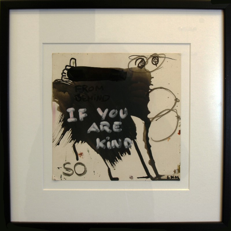 Abstraktion - Malet på papir, bag glas