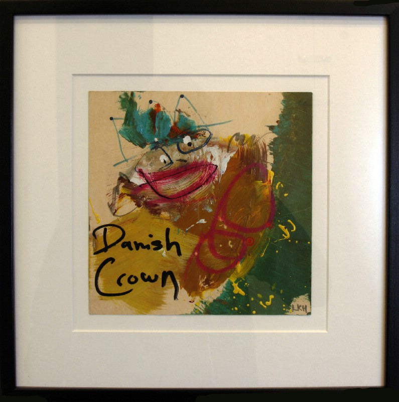 Abstraktion - Malet på papir, bag glas