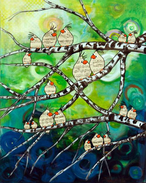 Turtelduer på kvist