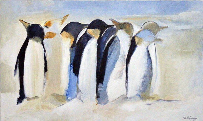 Share body heat on a bitter cold day