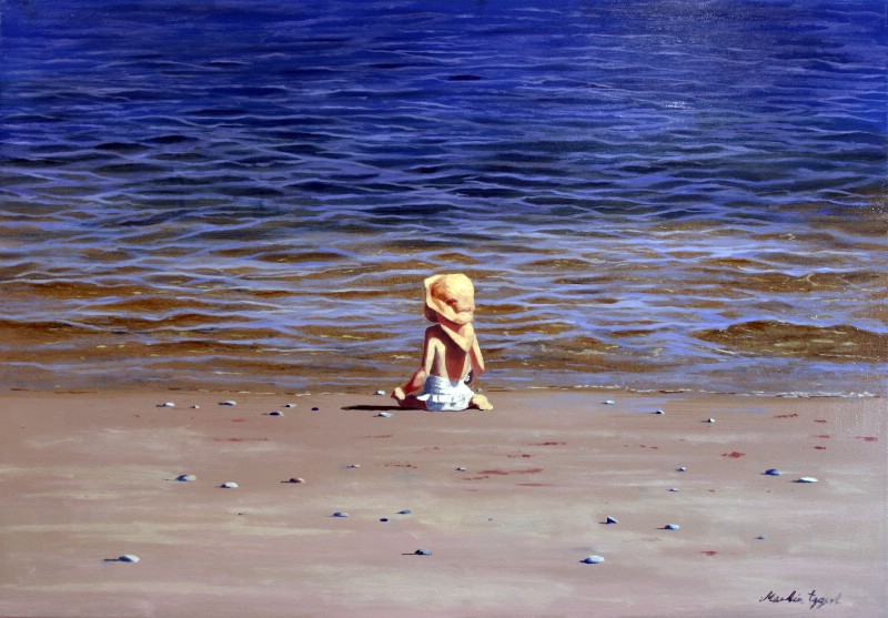 Lille pige ved havet