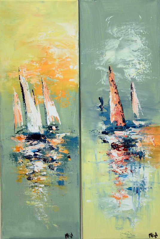 Sailboats 2 stk 60x20