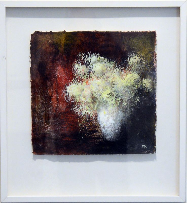 Hvid blomst - bag glas