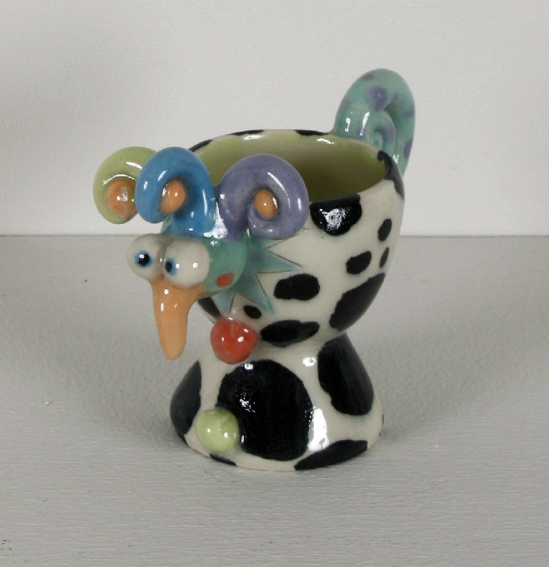 &AElig;ggebæger fyrfadslys- keramik