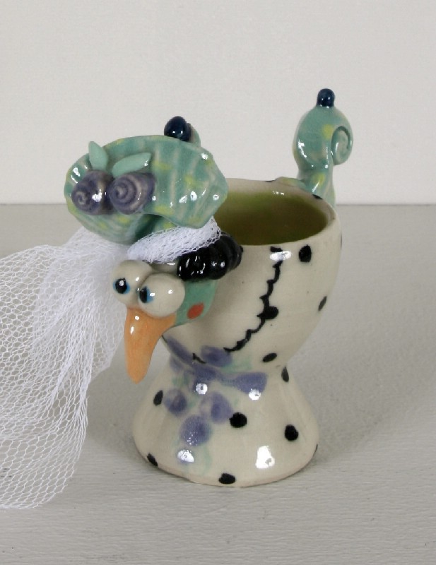 &AElig;ggebæger fyrfadslys- keramik