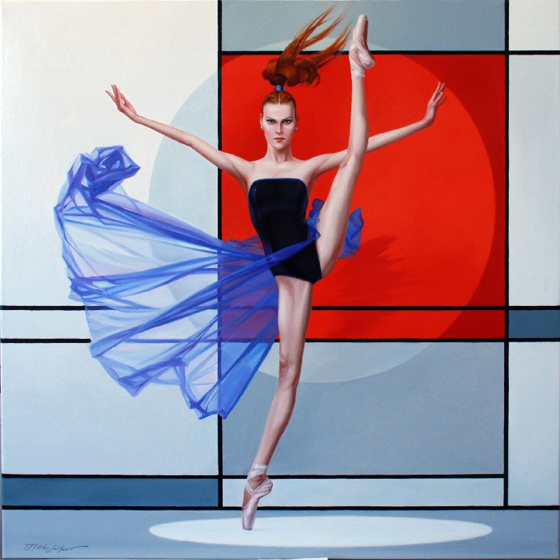 Ballet Dancer On Red