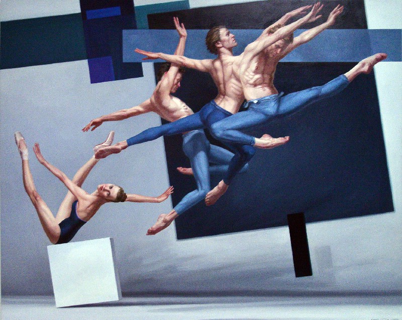 Balletdancers On Suprematic  Background