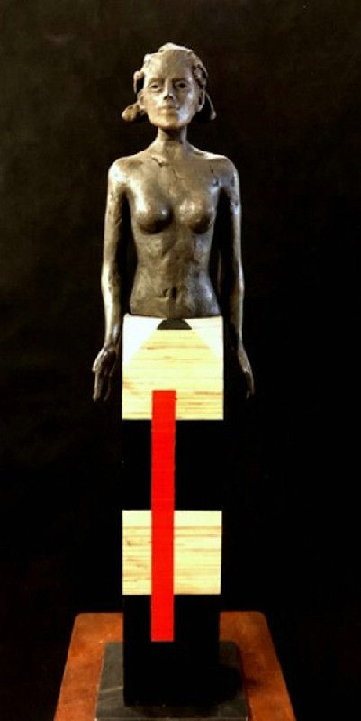 One Step Closer - Bronze og træskulptur