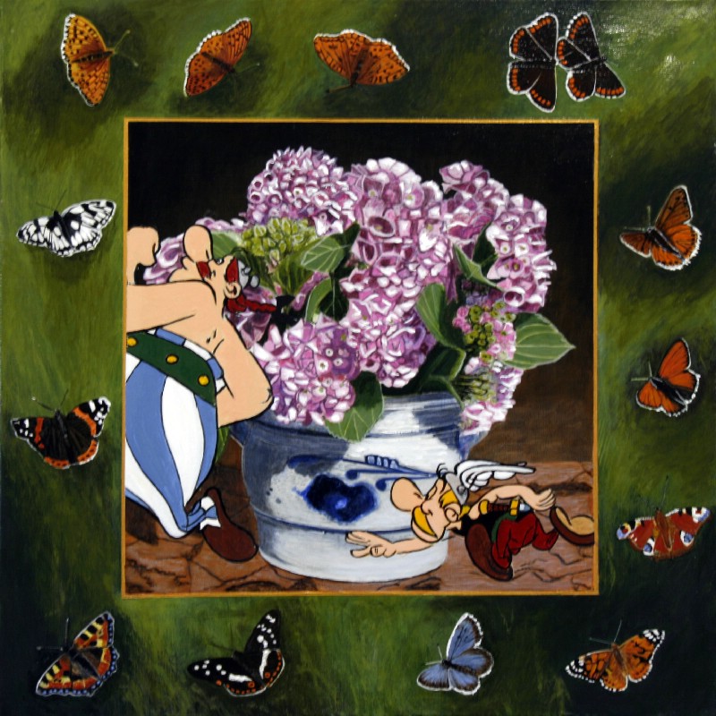 Hortensia og sommerfugle