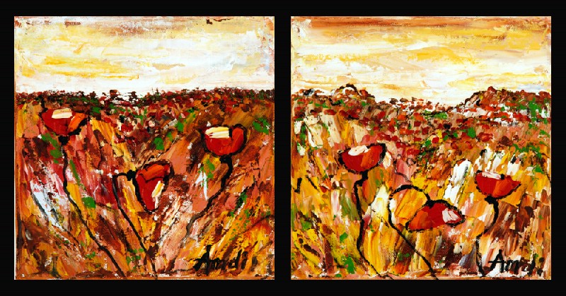 Uden Titel 2 stk 20 x 20 cm