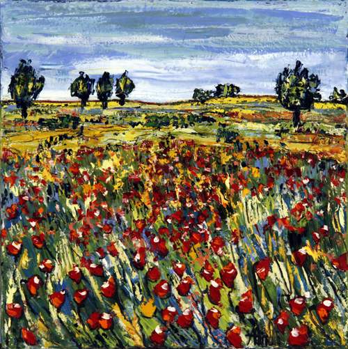 Landskab med valmuer - Provence