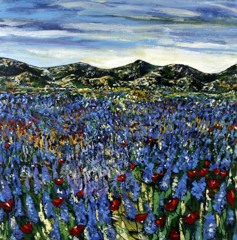 Valley With Blue Flowers - Provence