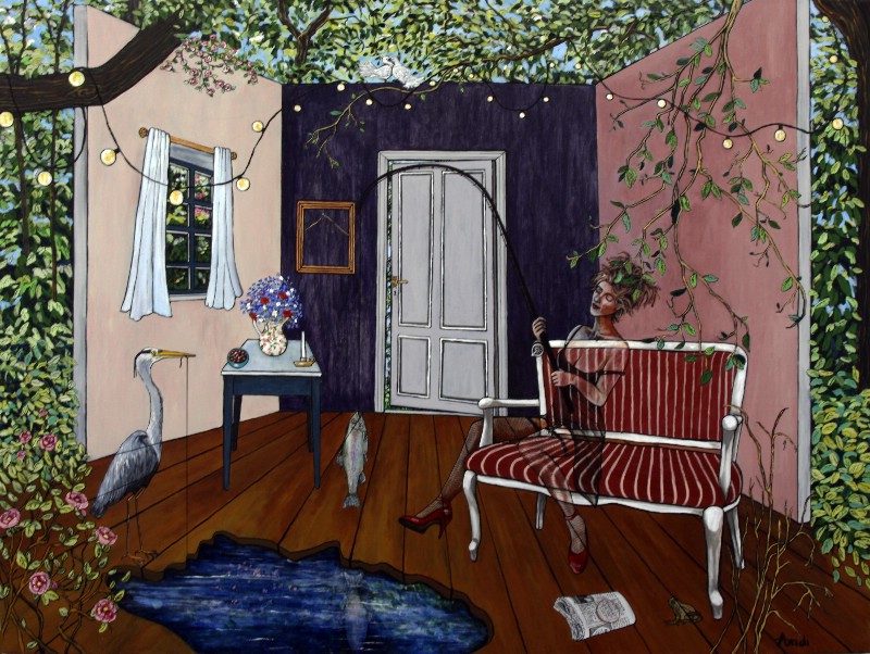 To hejre ude med snøren