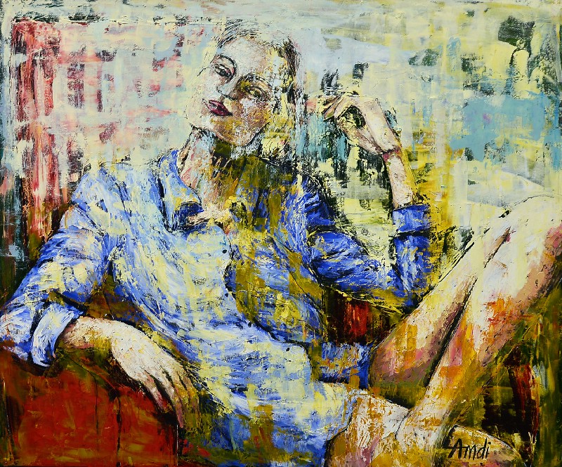 The Blond In Red Chair