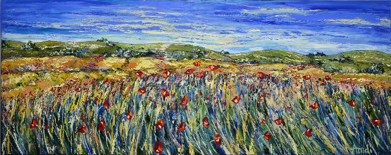 Paysage Avec Des Coquelicots