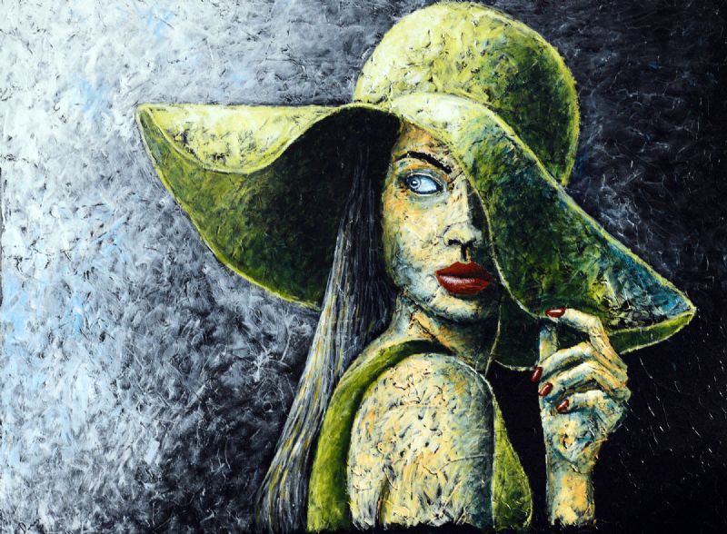 Woman With Green Hat