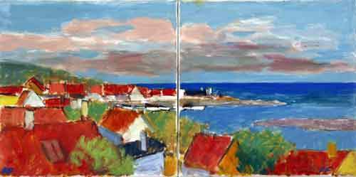 Ved havnen - Bornholm 2 30x30 cm - Sælges sammen