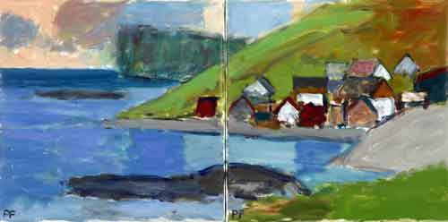 Bygd - Færøerne - 2 30x30 cm - Sælges sammen