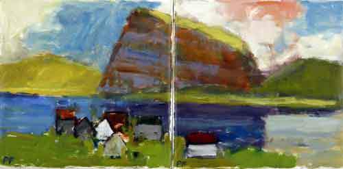 Bygd - Færøerne - 2 30x30 cm - Sælges sammen