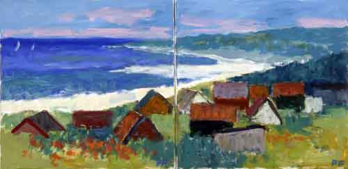 Huse ved Vesterhavet - 2 30x30 cm - Sælges samlet