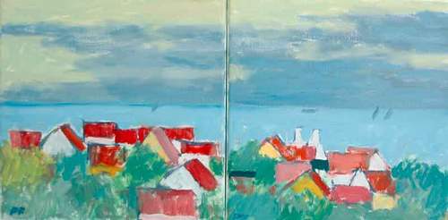 Gudhjem - 2 stk 30x30 cm