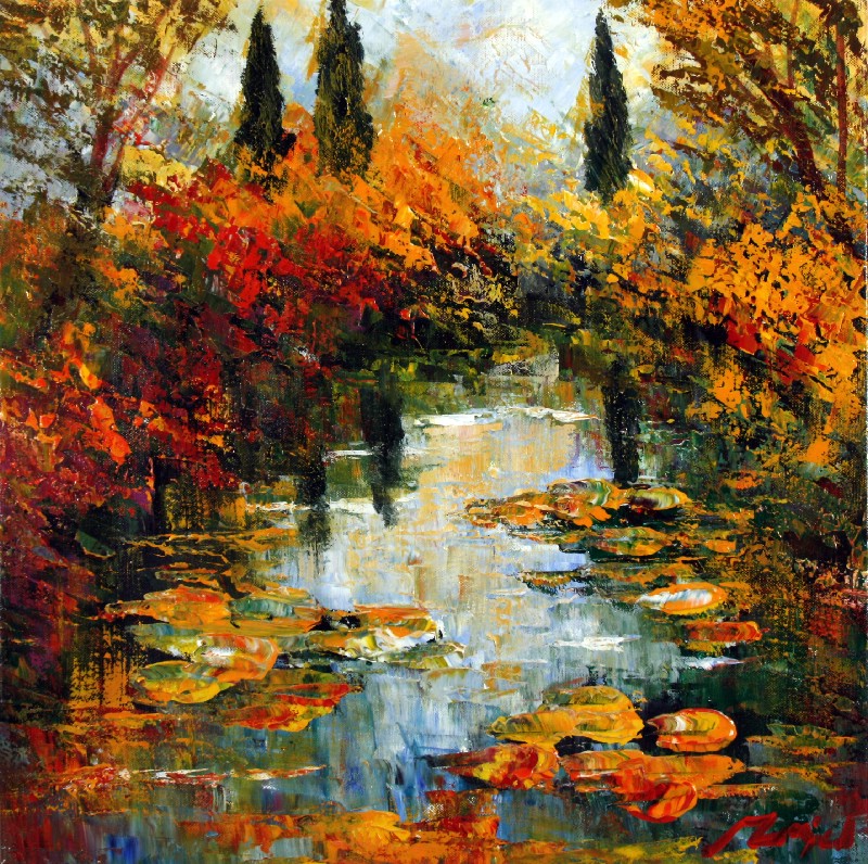 Cypress Trees At The Pond