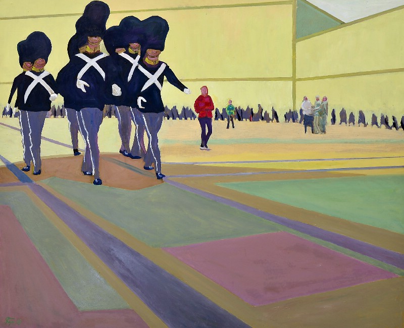 Gardere på blåt og gult 