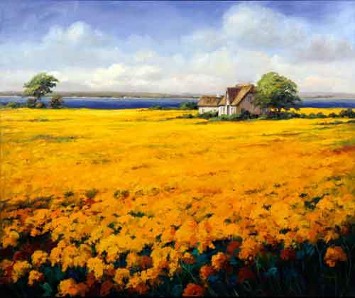 Fjordlandscape In Yellow