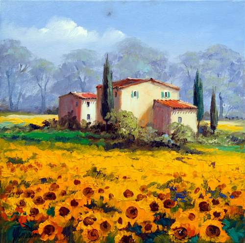 House Whith Sunflowers