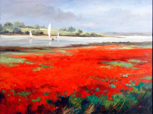 Red Poppys At The Sea