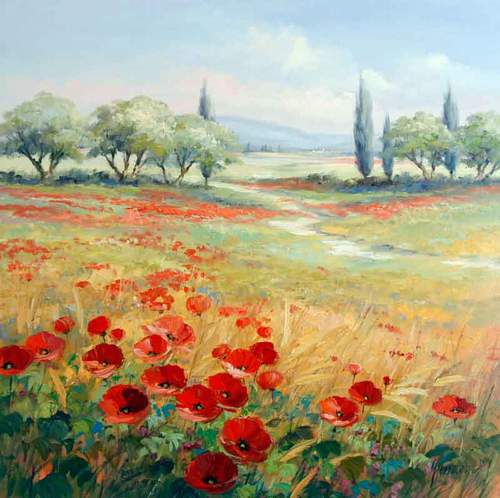 Field With Poppy Near Sault