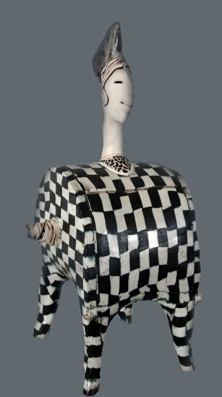 Keramiske smykkeskrin - sort og hvid ler