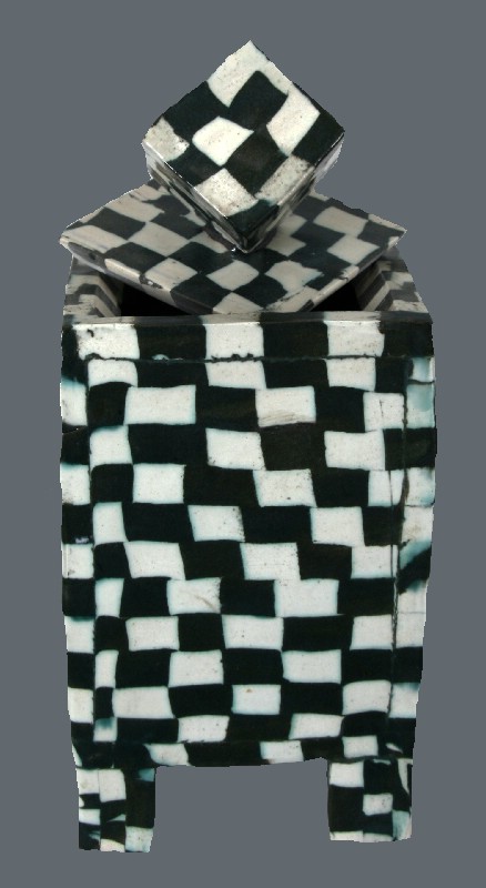 Keramiske smykkeskrin - sort og hvid ler