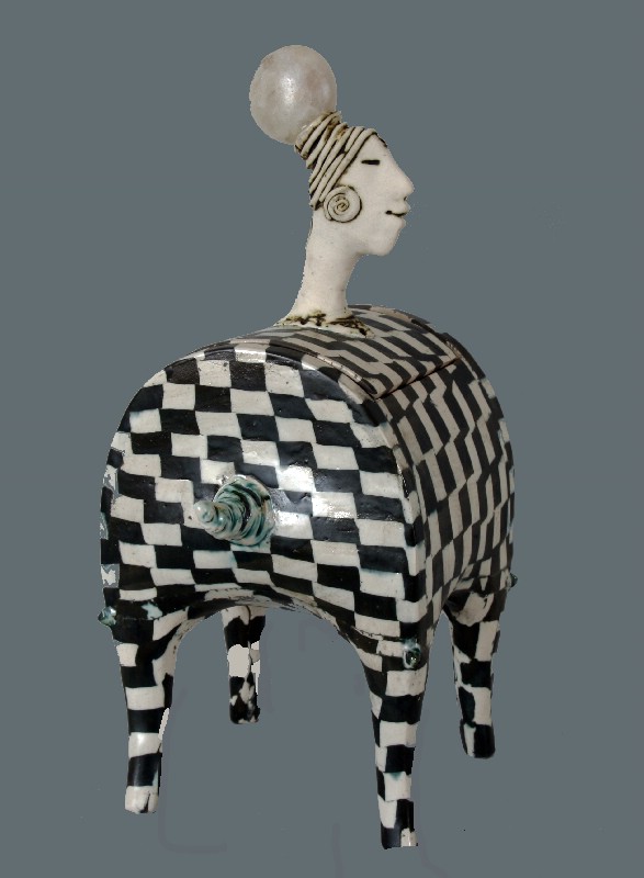 Keramiske smykkeskrin - sort og hvid ler