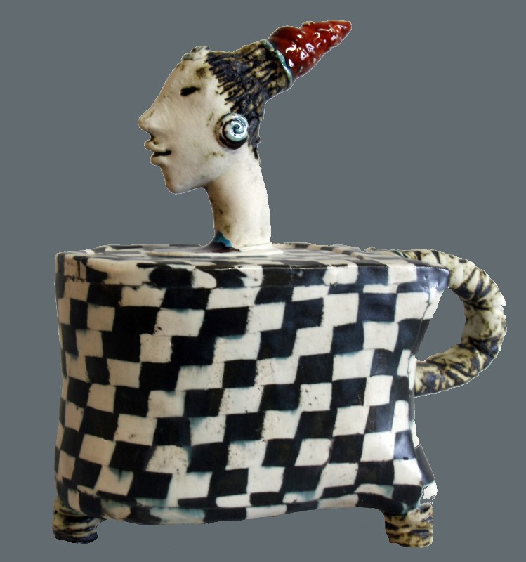 Keramisk smykkeskrin - sort og hvid ler