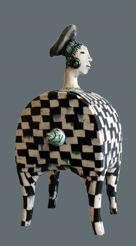 Keramiske smykkeskrin - sort og hvid ler